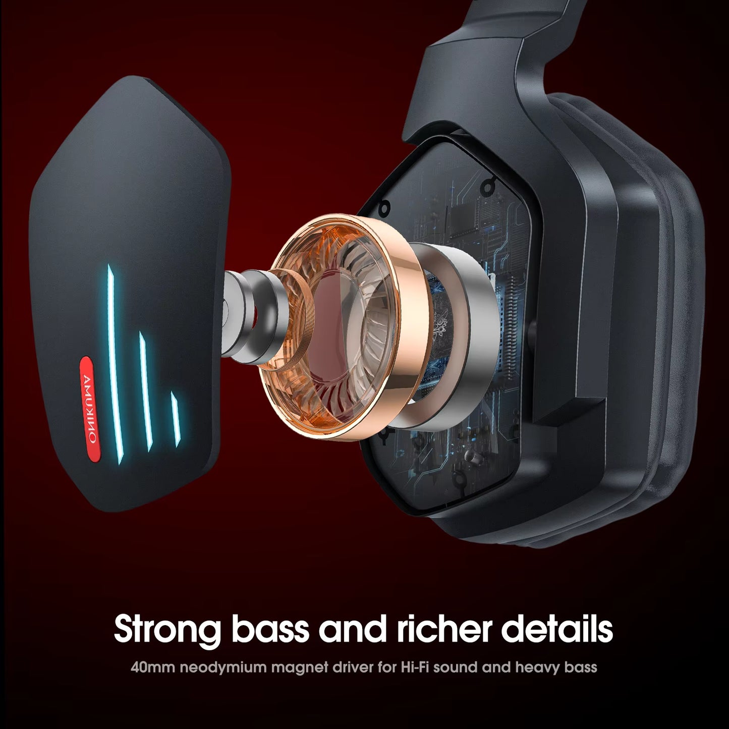 Wireless Compatible Headphones with LED Light Professional Gaming Headphones Foldable Headset Gamer Earphones for PC PS5