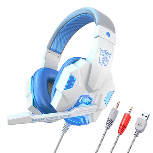 SY830MV Wired Headsets LED Lighting Over-Ear Stereo Earphones Gaming Headphones for Computer Laptop Phone PS5 Switch