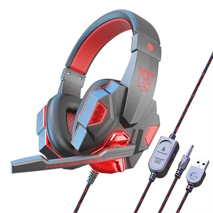 SY830MV Wired Headsets LED Lighting Over-Ear Stereo Earphones Gaming Headphones for Computer Laptop Phone PS5 Switch