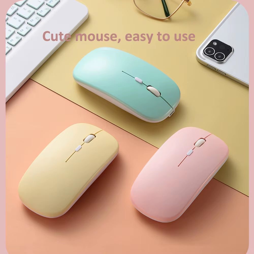 Bluetooth Keyboard Mouse for Ipad Xiaomi Samsung Huawei Phone Tablet Slim Mini Wireless Keyboard for Android IOS Windows Pink