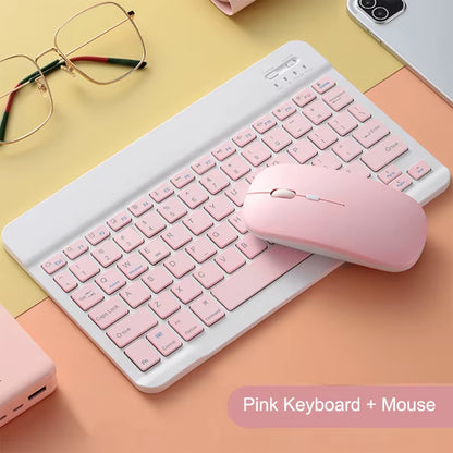 Bluetooth Keyboard Mouse for Ipad Xiaomi Samsung Huawei Phone Tablet Slim Mini Wireless Keyboard for Android IOS Windows Pink