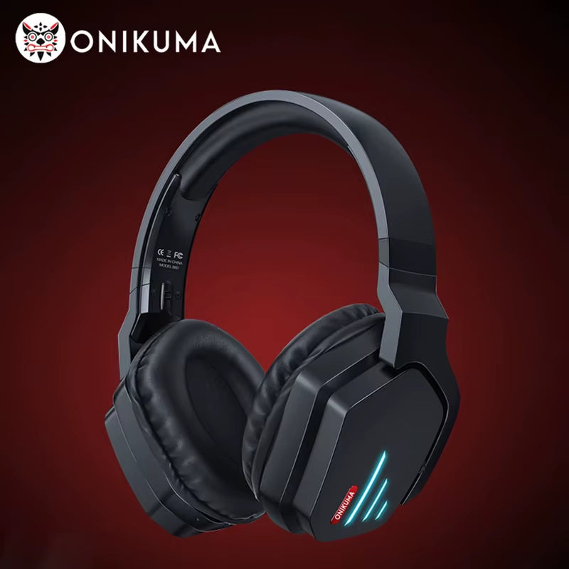 Wireless Compatible Headphones with LED Light Professional Gaming Headphones Foldable Headset Gamer Earphones for PC PS5